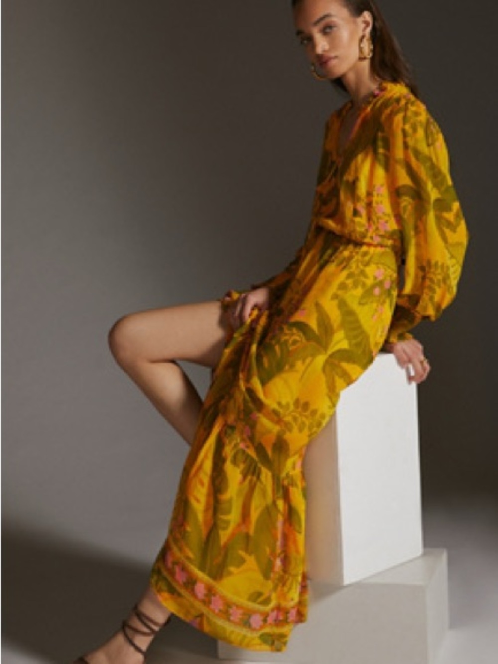 Farm Rio x Anthropologie Printed Midi Dress msrp$230